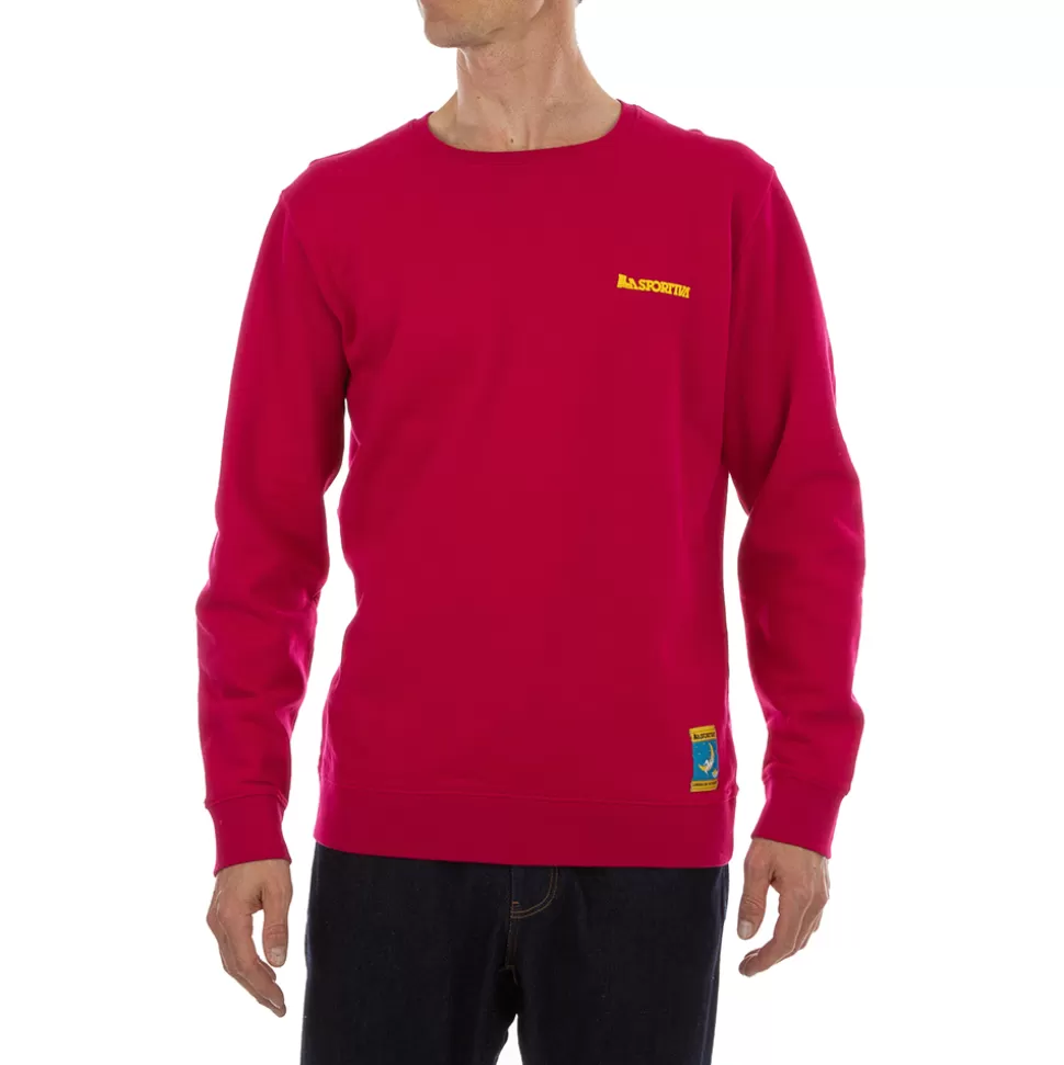 Sweatshirts & Fleece^La Sportiva CLIMBING ON THE MOON SWEATSHIRT M Carbon/Giallo