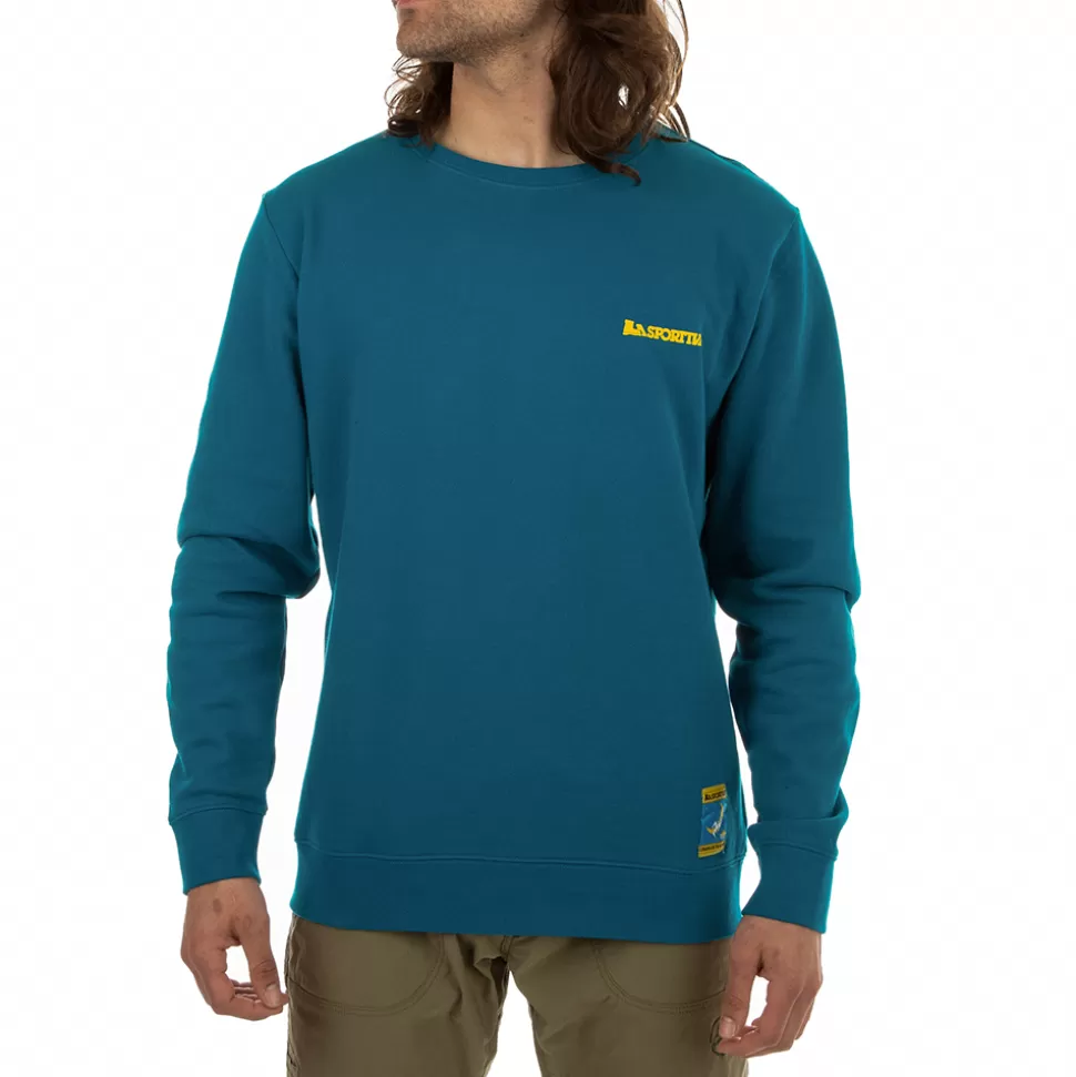 Sweatshirts & Fleece^La Sportiva CLIMBING ON THE MOON SWEATSHIRT M Carbon/Giallo