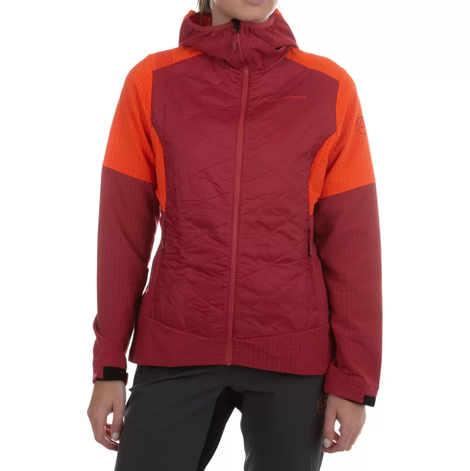 Sale | Jackets^La Sportiva KAP HYBRID HOODY W Carbon/Cherry Tomato