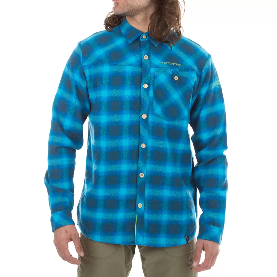 Sale | Shirts^La Sportiva RAMBLER FLANNEL SHIRT M Storm Blue/Lime Punch