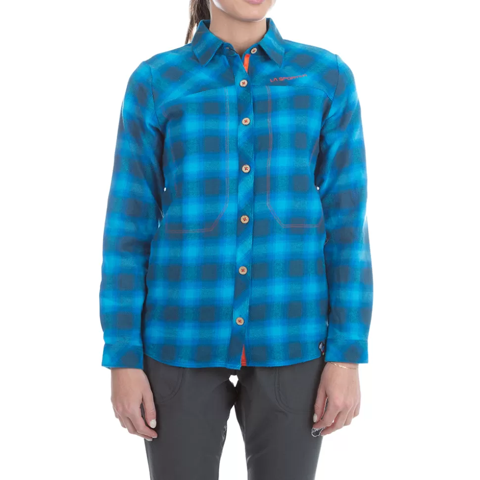 Sale | Shirts^La Sportiva RAMBLER FLANNEL SHIRT W Storm Blue/Cherry Tomato